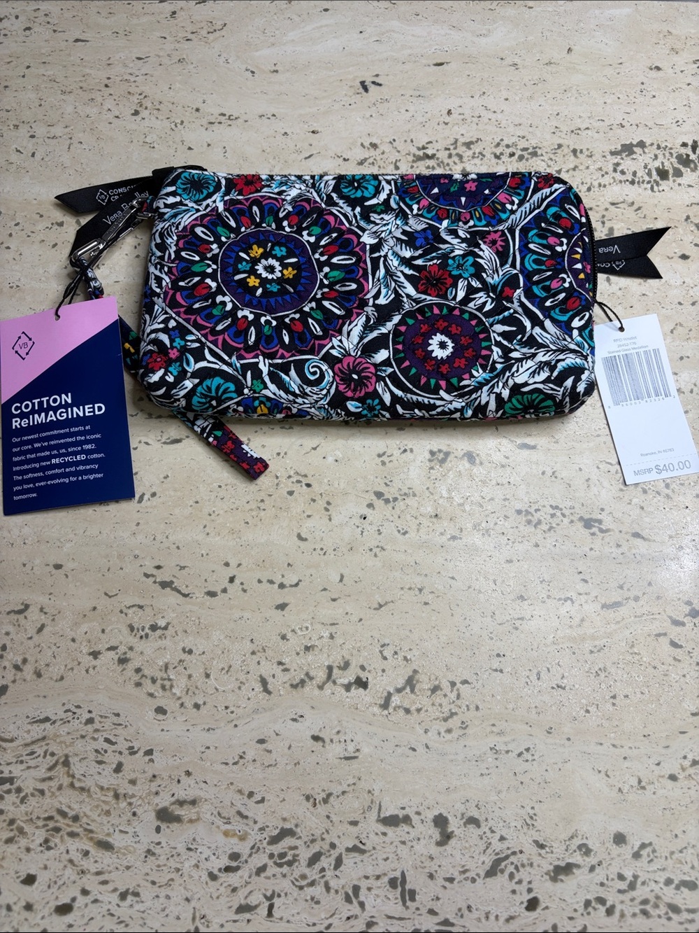 Vera Bradley Iconic RFID Wristlet Stained Glass Medallion
